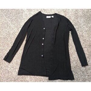 Chico’s Travelers Women's 0 Black Long Sleeve Button Front Cardigan